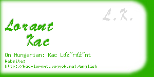 lorant kac business card